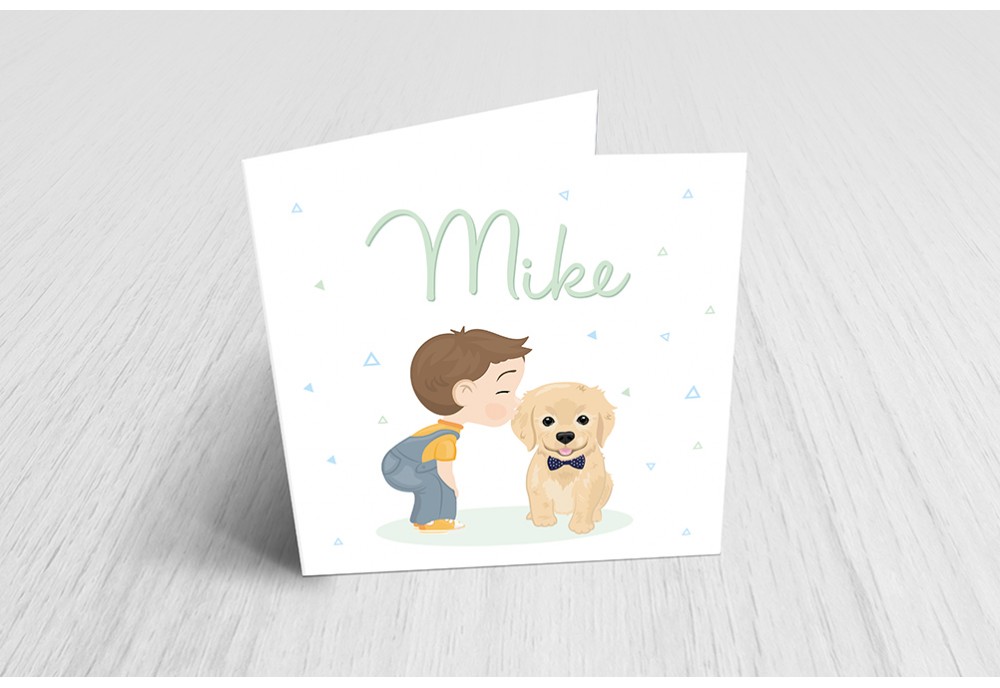 Jongen met lieve hond Jongen met lieve hond